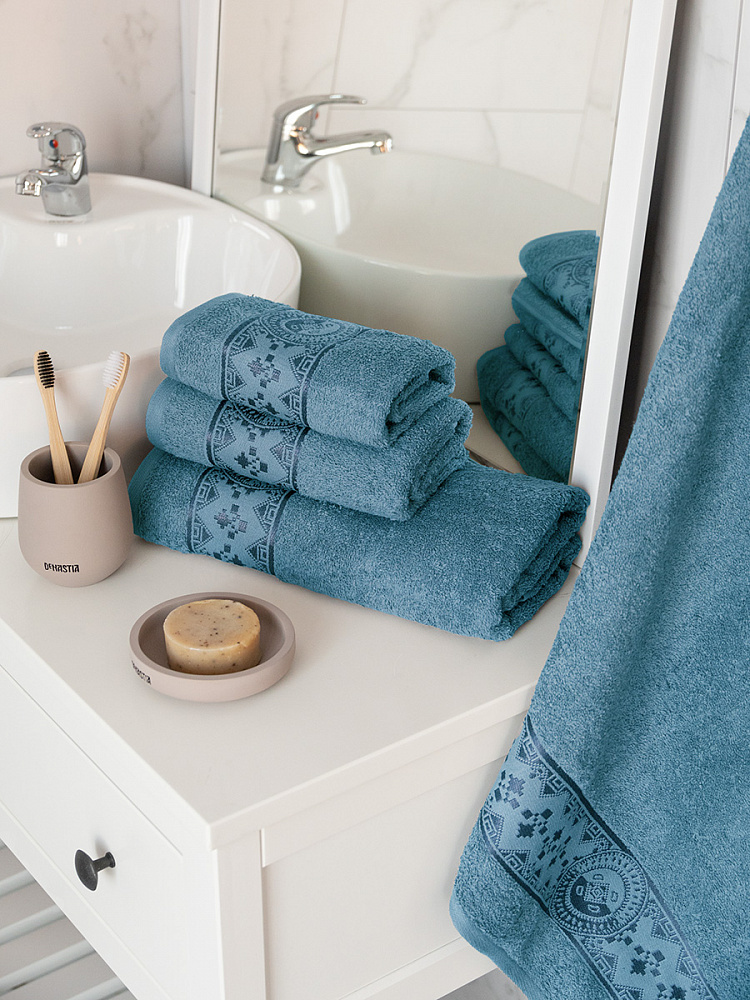 Полотенце банное 100x150 синий махровая ткань Полотенце банное 100x150 синий махровая ткань