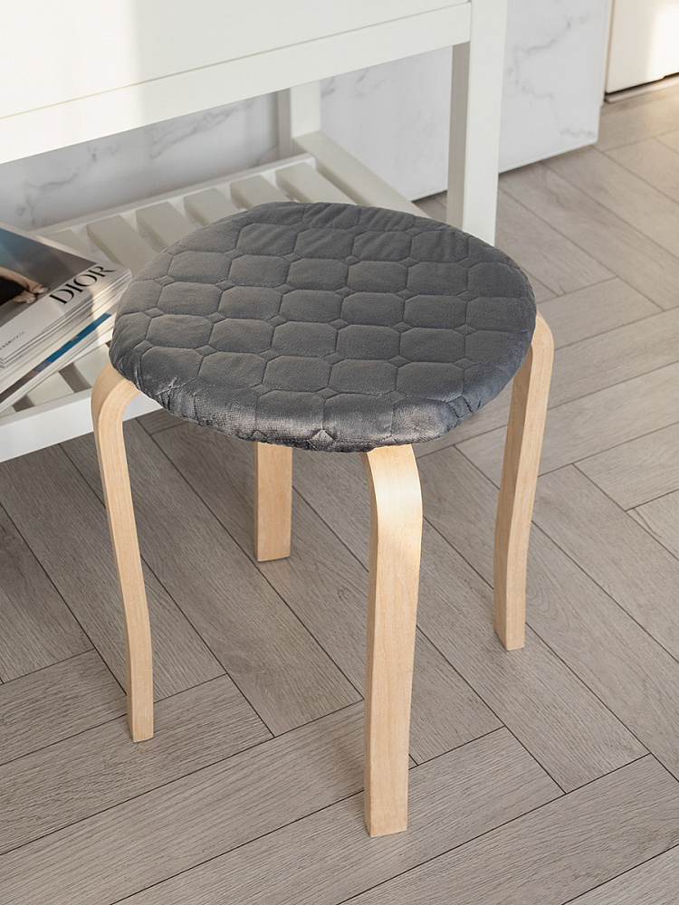 Чехол на табурет D33 графит вельвет Чехол на табурет D33 графит вельвет