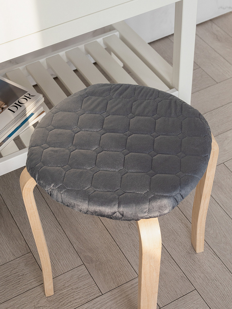 Чехол на табурет D33 графит вельвет Чехол на табурет D33 графит вельвет