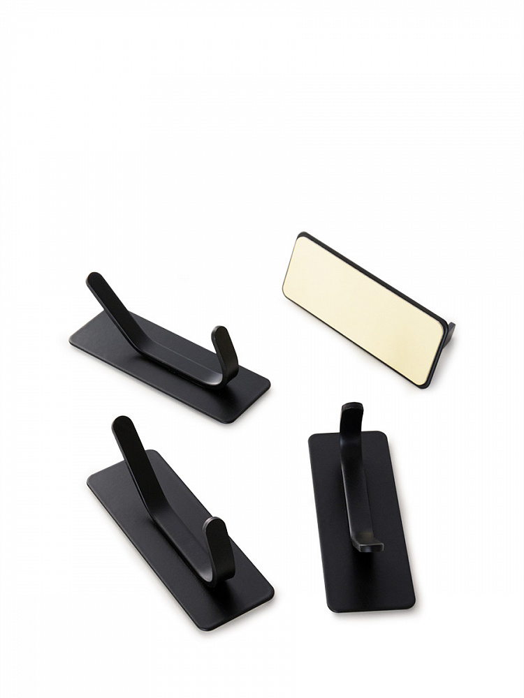 Набор крючков 4шт черный нержавеющая сталь с порошковым покрытием Набор крючков 4шт черный нержавеющая сталь с порошковым покрытием