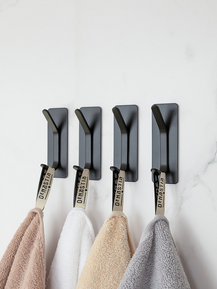 Набор крючков 4шт черный нержавеющая сталь с порошковым покрытием Набор крючков 4шт черный нержавеющая сталь с порошковым покрытием