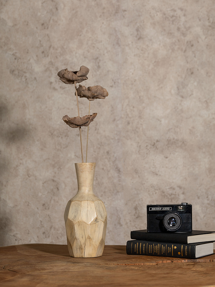 Ваза 13x13x25 серый дерево манго Ваза 13x13x25 серый дерево манго