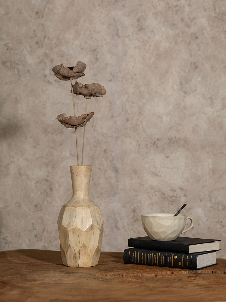 Ваза 13x13x25 серый дерево манго Ваза 13x13x25 серый дерево манго