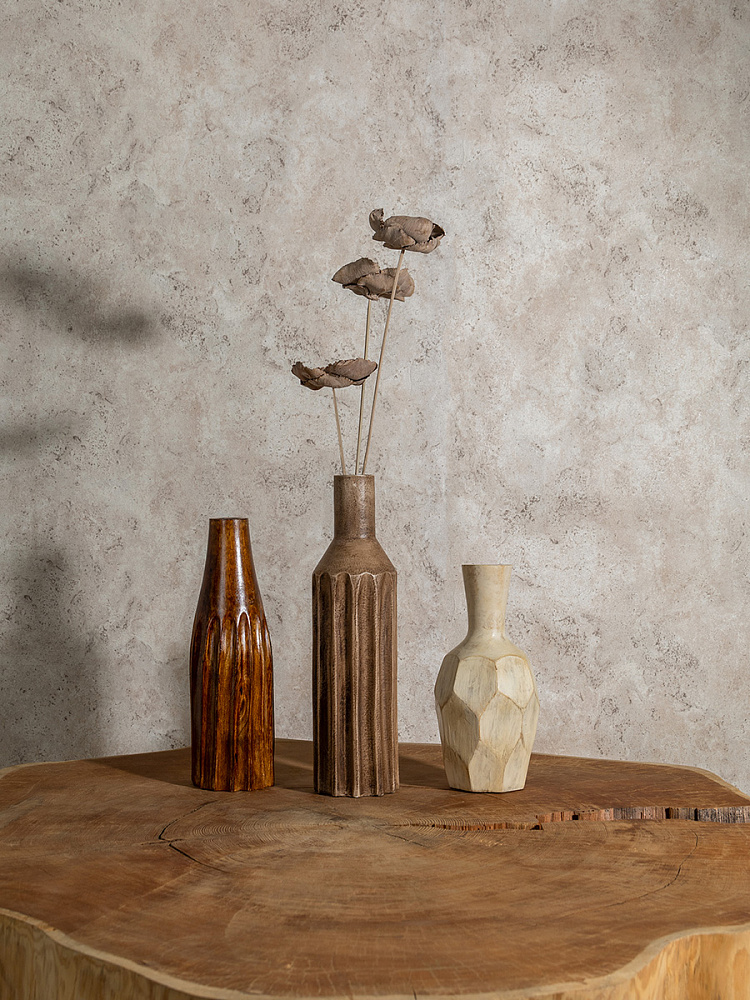 Ваза 13x13x25 серый дерево манго Ваза 13x13x25 серый дерево манго