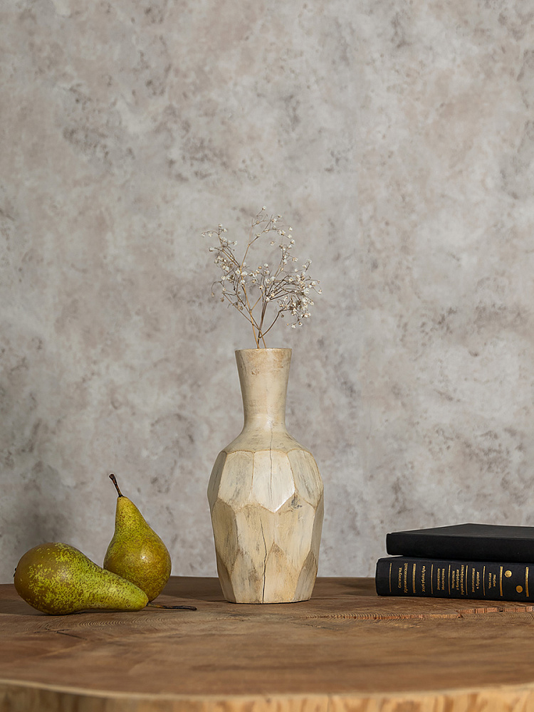 Ваза 13x13x25 серый дерево манго Ваза 13x13x25 серый дерево манго