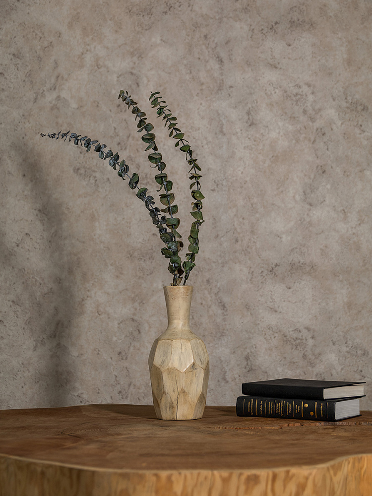 Ваза 13x13x25 серый дерево манго Ваза 13x13x25 серый дерево манго