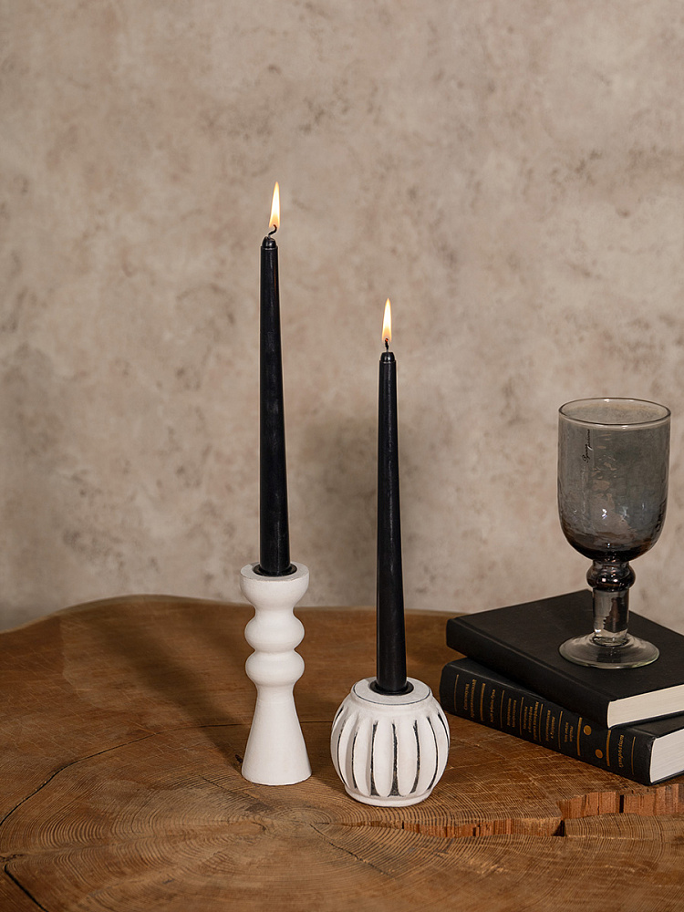 Подсвечник 6,35x6,35x8 белый дерево манго Подсвечник 6,35x6,35x8 белый дерево манго