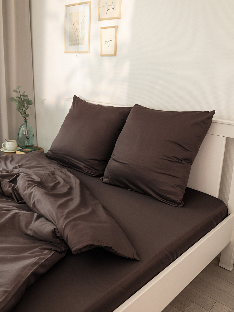 Наволочки сатин 70x70 (2шт) коричневый сатин Наволочки сатин 70x70 (2шт) коричневый сатин