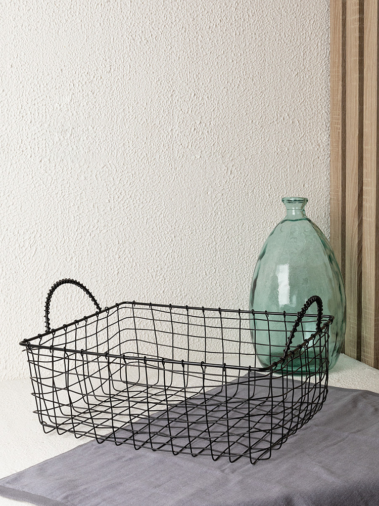 Корзина для хранения 35x30x15 черный сталь с порошковым покрытием Корзина для хранения 35x30x15 черный сталь с порошковым покрытием