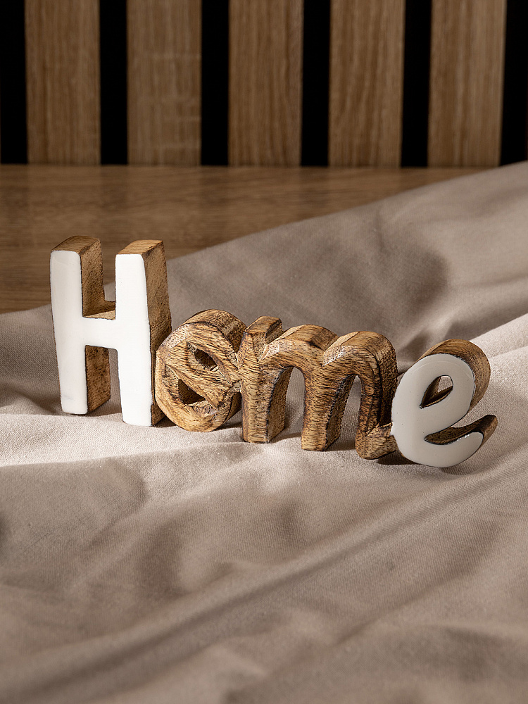 Декоративная фигурка "Home" 19,7x2,3x8 коричневый дерево манго Декоративная фигурка "Home" 19,7x2,3x8 коричневый дерево манго